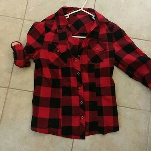 Red and Black Flannel Shirt