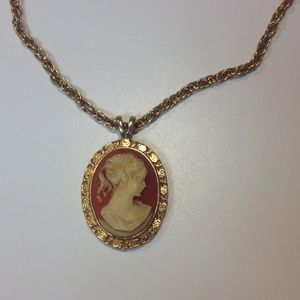 Gold Cameo Necklace