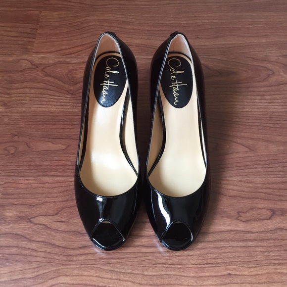 Cole Haan Patent Leather Peep-toe Pumps