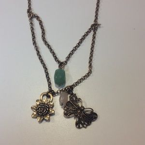 Brass Toned Charm Necklace