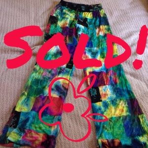 Tye dye patchwork yoga pants