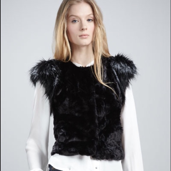 Neiman Marcus+Target Skaist Taylor black fur vest - Picture 2 of 4