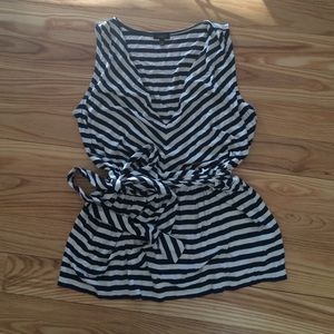 Drapey Striped Tunic Tank