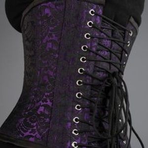 Purple corset waist cincher.