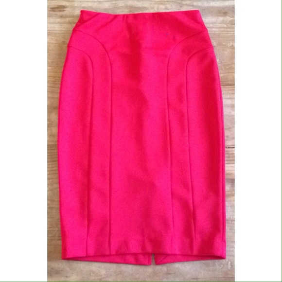 The Limited Red Zip Up Pencil Skirt