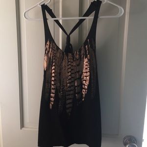 gold feathered tank
