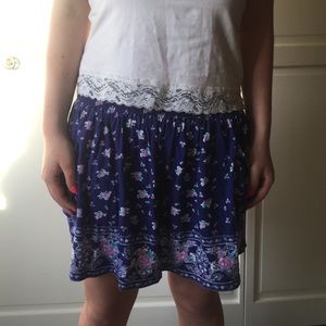 Purple floral skirt
