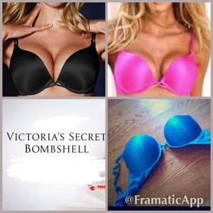 victoria secret bombshell bras BLACK AND BLUE ONLY