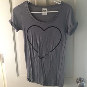 grey Victoria's Secret t-shirt
