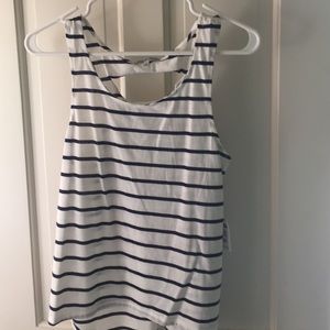 navy striped tank