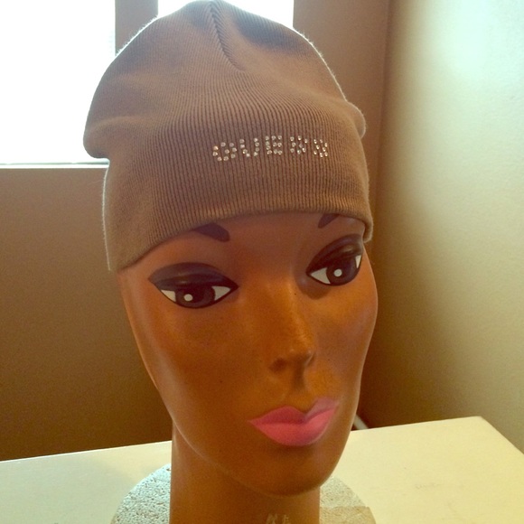 Guess Green Beenie embossed with Rhinestones