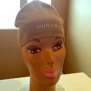 Guess Green Beenie embossed with Rhinestones
