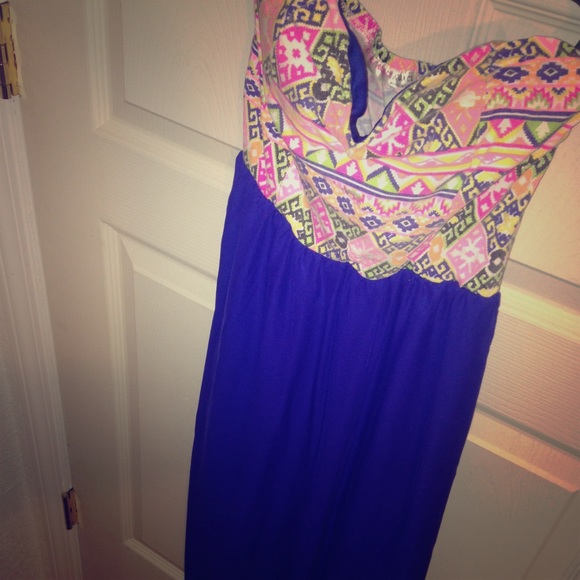 Royal blue and Aztec design summer dress!