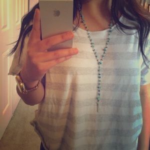 Turquoise necklace with cross pendant