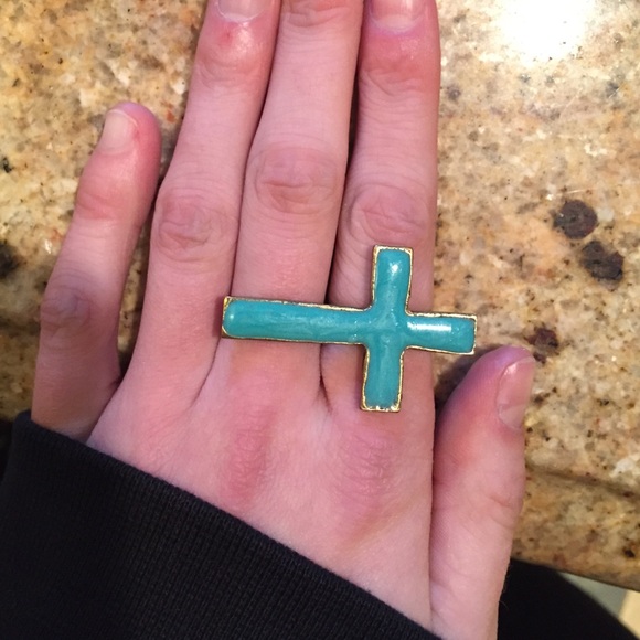 Turquoise cross ring