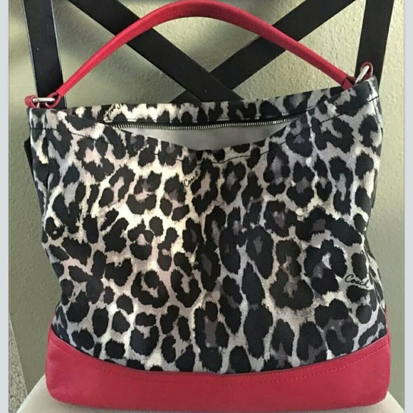 SOLD!! Authentic Coach Ocelot Leopard Hobo - Picture 1 of 3