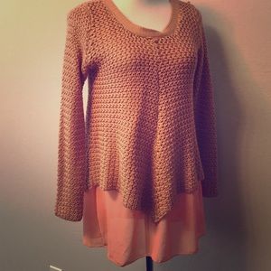 Orange one piece knit blouse