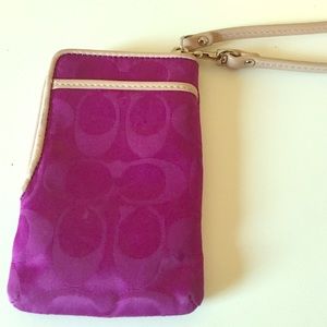 Purple Coach Wristlet