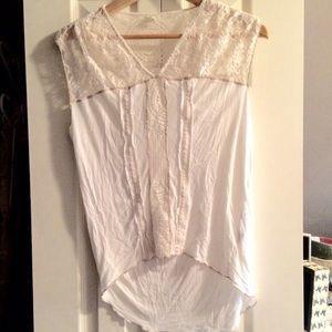 White Lace Top with Embroidery