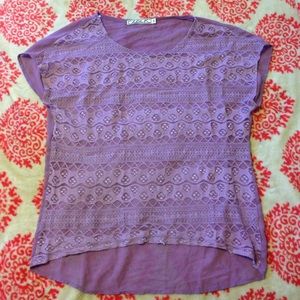 Purple Lace Front Top