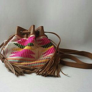 Multicolor tribal pattern crossbody bag