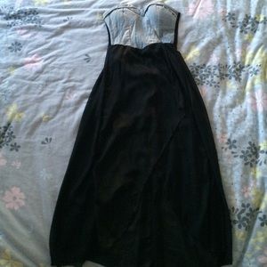 Denim top high low dress