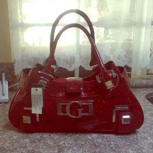 Red Guess Hand Bag (Red Tampa Shine)
