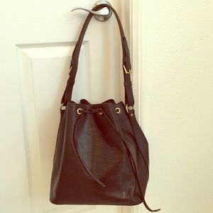 Louis Vuitton Black Epi Petit Noe, NEW DRAWSTRING!