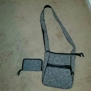 Gray and Black Thirty One Purse w/ Matching Wallet