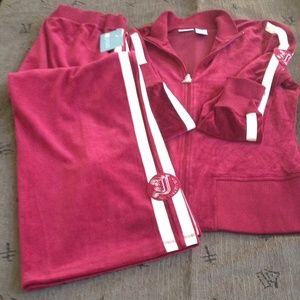 Jennifer Lopez Velour Burgundy Jacket & long Skirt