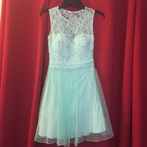 Teal prom dress