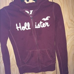 Burgundy hollister hoodie