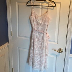 Ann Taylor White and Pink Lace Dress