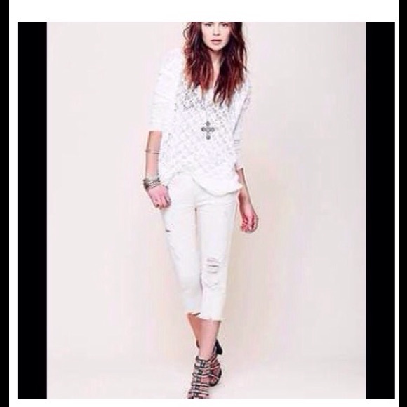 Free People Denim - FREE PEOPLE DESTROYED JEAN CAPRI