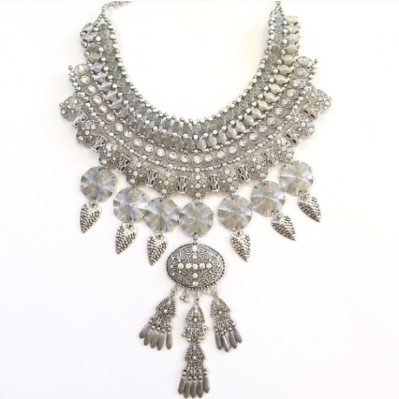 🆕 Extra Large Statement Tribal Boho Necklace - Picture 2 of 3