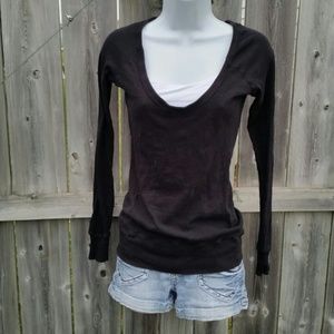 Black Scoopneck Top by Forever 21
