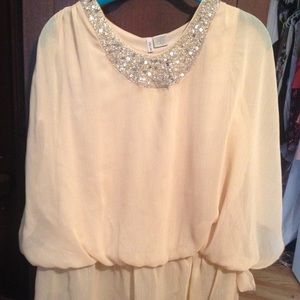 Boutique top sparkle neckline