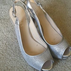 Silver Guess Heels