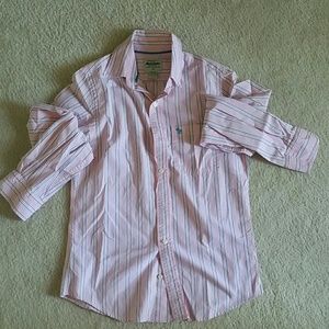 Abercrombie Button Down Pink Shirt w/ blue stripes