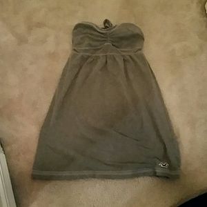 Grey summer strapless dress
