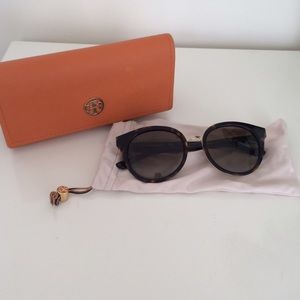 Tory Burch Rounded Panama Sunglasses Tortoiseshell