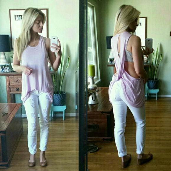 SOLD White Destroyed Skinny Denim - Picture 3 of 3