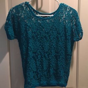 blue lace top