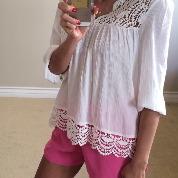 • SOLD • White Summer Blouse L - Picture 4 of 4