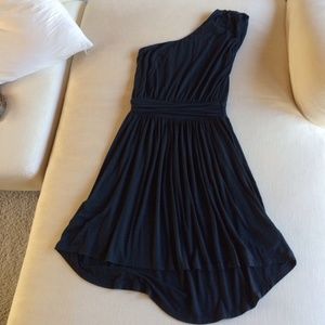 Dark teal one shoulder dress