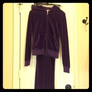 Juicy Couture Purple Velour Track Suit Size M