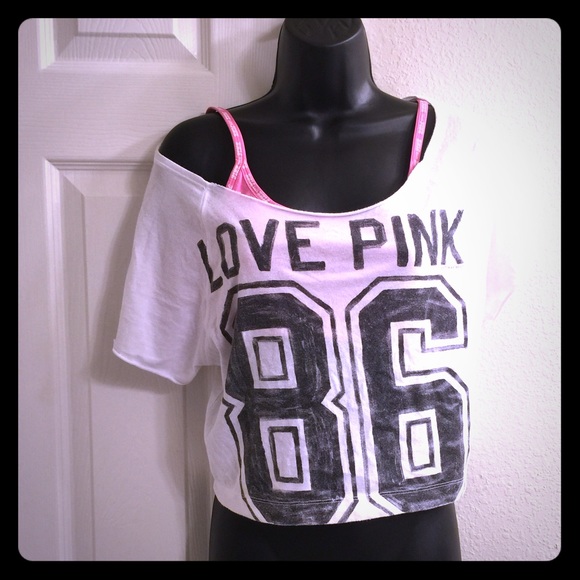 Off should PINK VICTORIA SECRET TOP💕 +sports bra - Picture 1 of 4