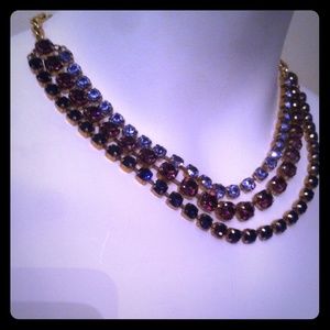 Coach Purple violet orchid tiered necklace bridal