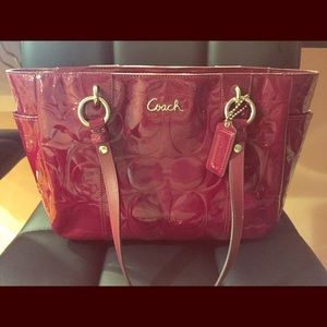Red Coach handbag