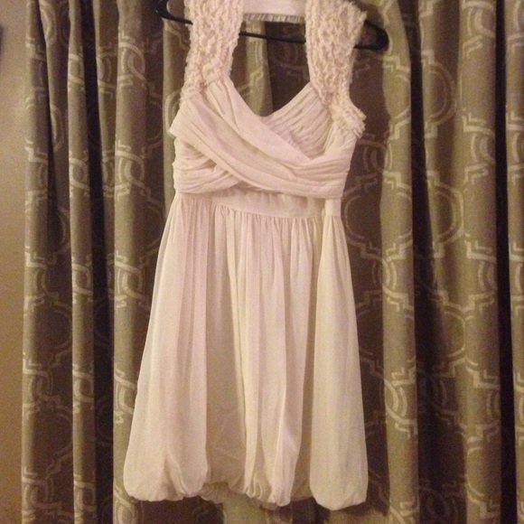 Bebe cream dress.